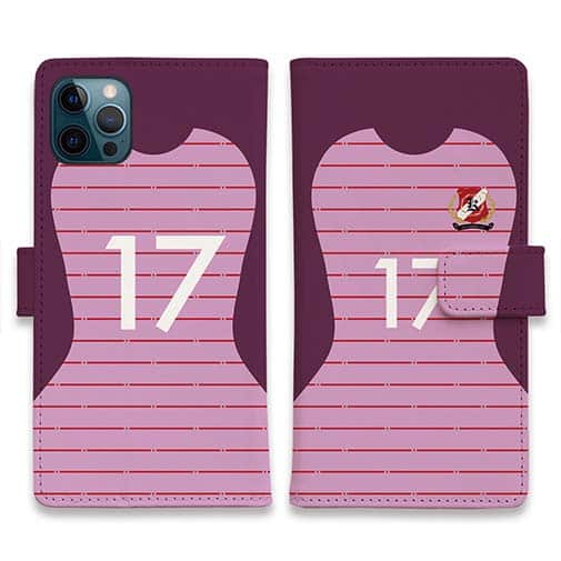 WIDE【手帳型】鹿島高校サッカー部 GKユニフォーム（ピンク） 背番号17