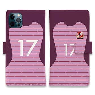 WIDE【手帳型】鹿島高校サッカー部 GKユニフォーム（ピンク） 背番号17