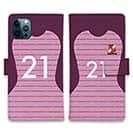 WIDE【手帳型】鹿島高校サッカー部 GKユニフォーム（ピンク） 背番号21