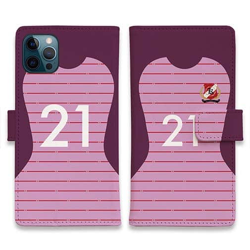 WIDE【手帳型】鹿島高校サッカー部 GKユニフォーム（ピンク） 背番号21