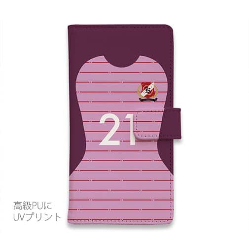 WIDE【手帳型】鹿島高校サッカー部 GKユニフォーム（ピンク） 背番号21