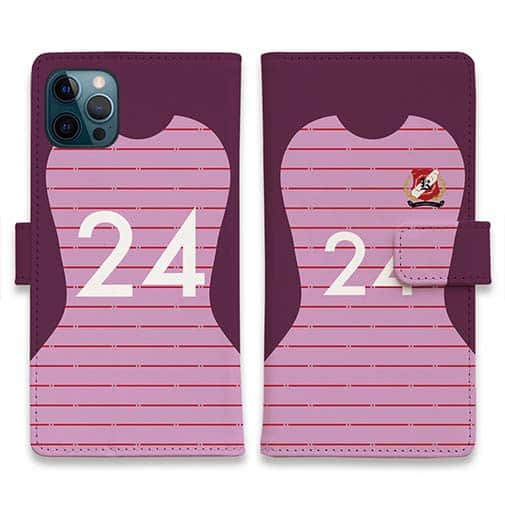 WIDE【手帳型】鹿島高校サッカー部 GKユニフォーム（ピンク） 背番号24