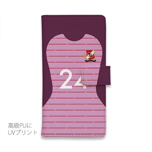 WIDE【手帳型】鹿島高校サッカー部 GKユニフォーム（ピンク） 背番号24