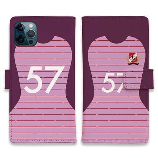 WIDE【手帳型】鹿島高校サッカー部 GKユニフォーム（ピンク） 背番号57