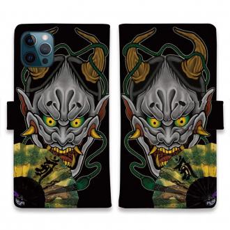 【彫姫】【手帳型】【Stick Case】般若　和彫りデザイン