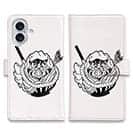 【彫姫】【手帳型】弁慶達磨（ホワイト）