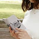 【彫姫】【手帳型】弁慶達磨（ホワイト）