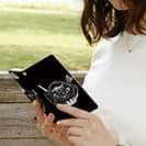 【彫姫】【手帳型】弁慶達磨（ブラック）