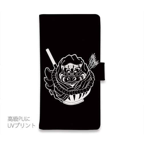 【彫姫】【手帳型】弁慶達磨（ブラック）