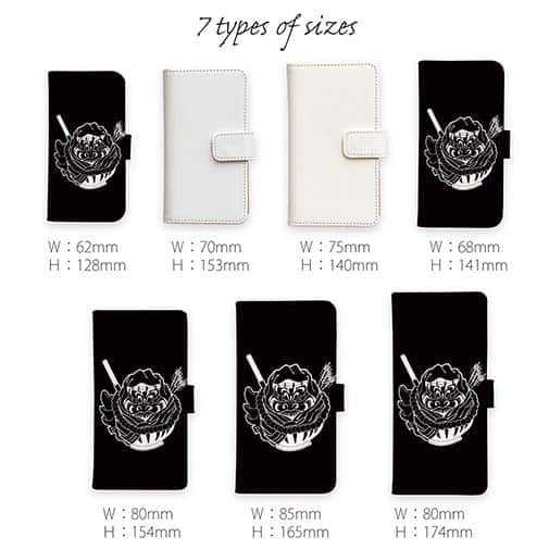 【彫姫】【手帳型】弁慶達磨（ブラック）