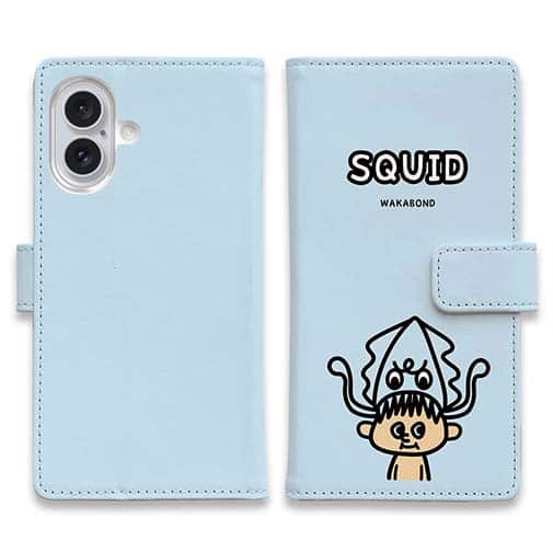 【手帳型】【ワカボンド】WAKAMAKAシリーズ アオリイカチュ