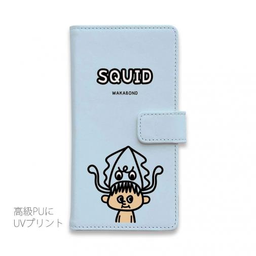 【手帳型】【ワカボンド】WAKAMAKAシリーズ アオリイカチュ