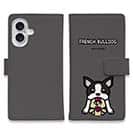 【手帳型】【ワカボンド】WAKAMAKAシリーズ フレンチブルドッグかぶりものとフレブルルン