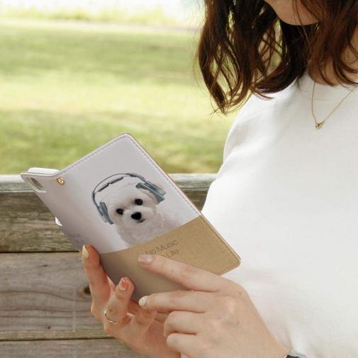 【手帳型】マルチーズ＆チワワだってNo Music No Life