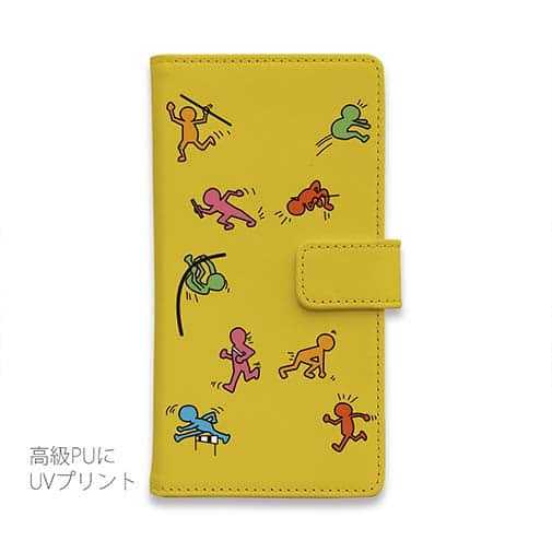 【手帳型】思斉中陸上部 ロゴ入りスマホケース イエロー