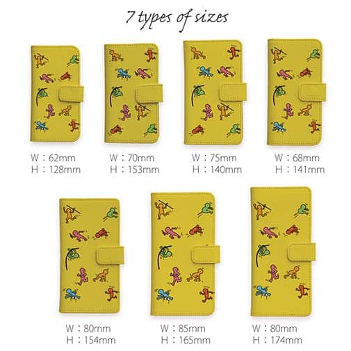 【手帳型】思斉中陸上部 ロゴ入りスマホケース イエロー