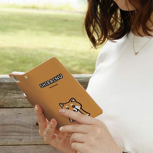 【手帳型】【ワカボンド】WAKAMAKAシリーズ 赤柴犬かぶりものとシバアカ