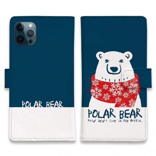 【手帳型】シロクマさんとマフラー(wakat)