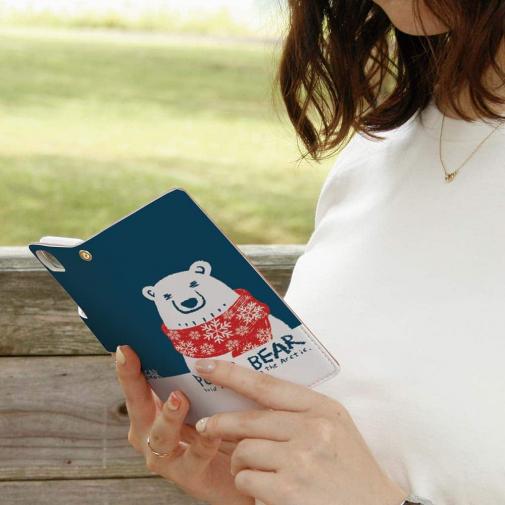 【手帳型】シロクマさんとマフラー(wakat)