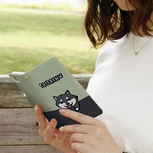 【手帳型】柴犬のかまってアピール_黒柴(wakat)