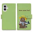 【手帳型】【釣りざんまい】クマさんサケ釣りを楽しむ