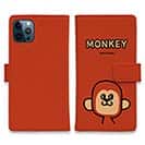 【手帳型】【ワカボンド】WAKAMAKAシリーズ おさるのウキキック