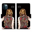 【ROMI HIME】【手帳型】青彫 牡丹 和柄 女