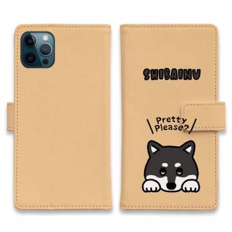 【手帳型】柴犬のおねだり顔_黒柴(wakat)