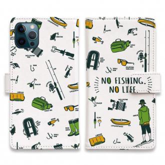 【手帳型】【釣りざんまい】釣りに行く道具_ホワイト