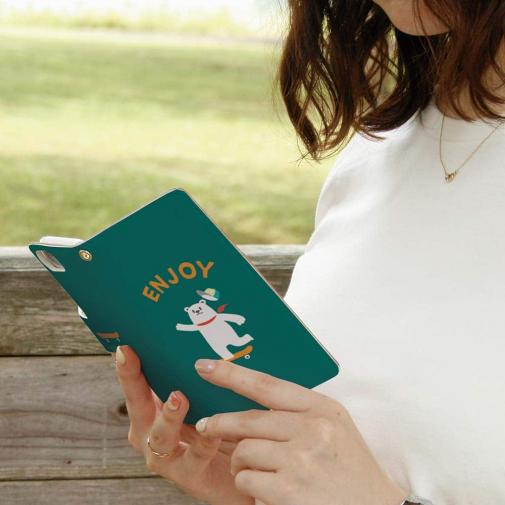 【手帳型】エンジョイスケボーシロクマさん(wakat)