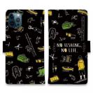 【手帳型】【釣りざんまい】釣りに行く道具_ブラック