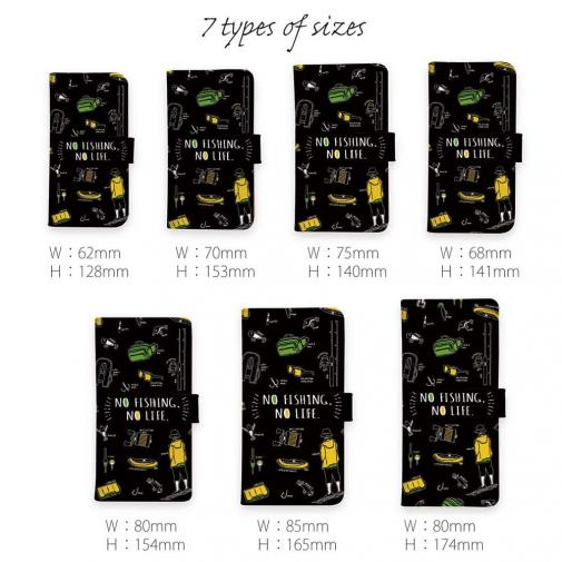 【手帳型】【釣りざんまい】釣りに行く道具_ブラック