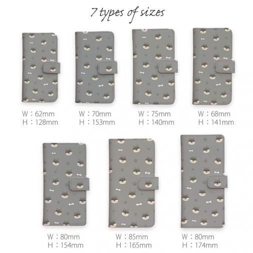 【手帳型】柴犬いっぱい_黒柴(wakat)