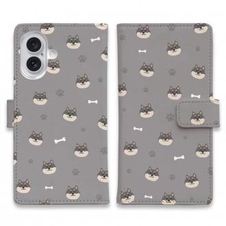 【手帳型】柴犬いっぱい_黒柴(wakat)