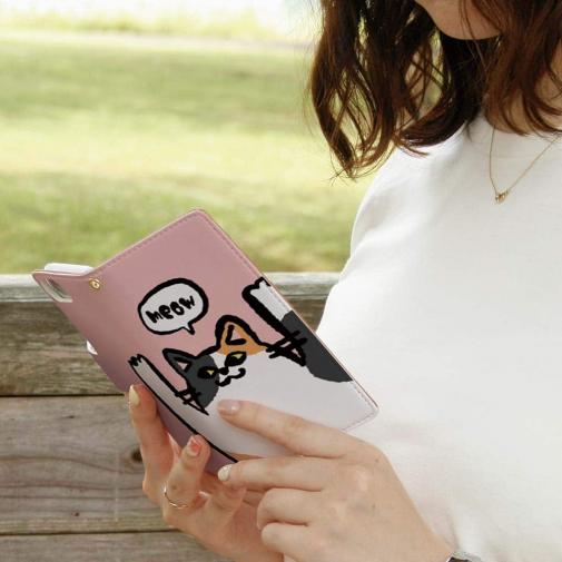 【手帳型】ワーイなネコ_三毛猫(wakat)