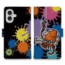 【手帳型】【釣りざんまい】エギに釣られるアオリイカ_ビビッドカラー