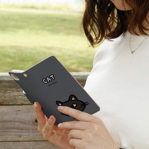 【手帳型】【ワカボンド】WAKAMAKAシリーズ 猫のクロネコニャ