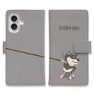 【手帳型】イヤイヤ柴犬_彩色【黒柴】(wakat)