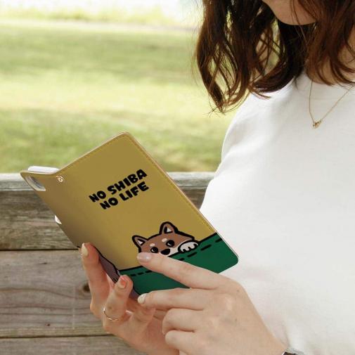 【手帳型】何か気になる柴犬_赤柴(wakat)