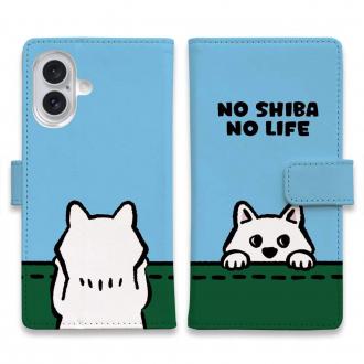 【手帳型】何か気になる柴犬_白柴(wakat)