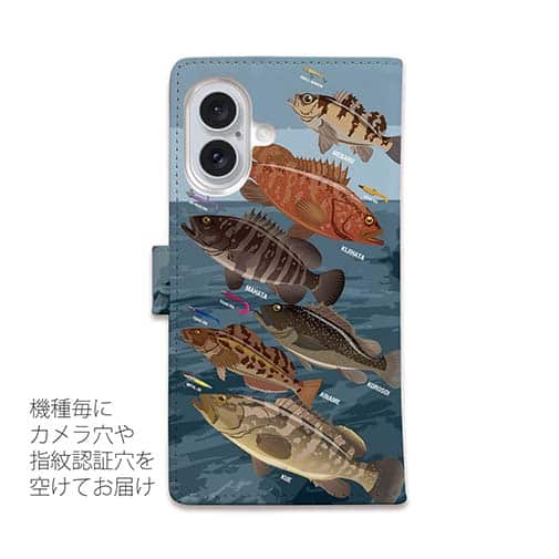 【手帳型】【FISH MAN】ハードロックフィッシュゲーム ブルー