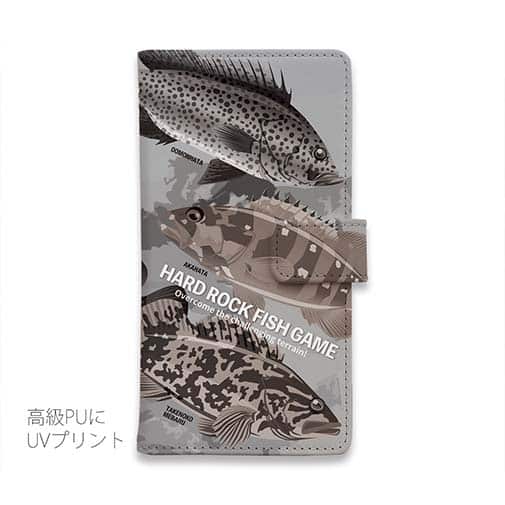 【手帳型】【FISH MAN】ハードロックフィッシュゲーム グレー