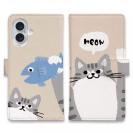 【手帳型】サカナもってワーイなネコ_サバ白猫(wakat)