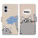 【手帳型】サカナもってワーイなネコ_サバトラ猫(wakat)