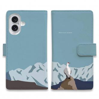 【手帳型】【FISH MAN】山シリーズ「雷鳥／冬のオス　遠き雪山」