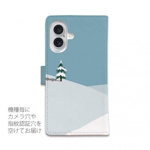 【手帳型】【FISH MAN】山シリーズ「雷鳥／冬のオス　雪原ダッシュ！」