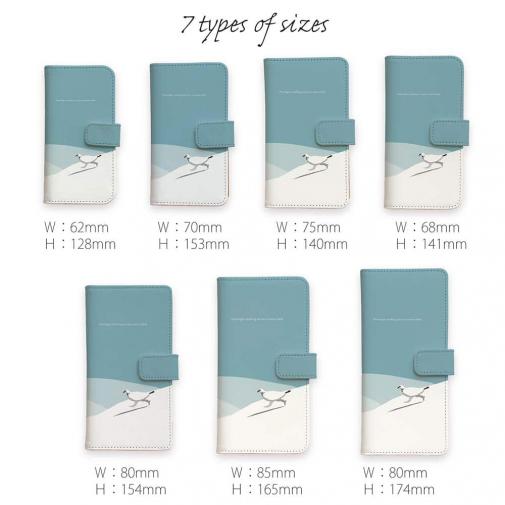 【手帳型】【FISH MAN】山シリーズ「雷鳥／冬のオス　雪原ダッシュ！」