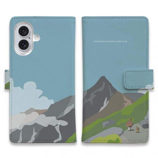 【手帳型】【FISH MAN】山シリーズ「雷鳥/夏親子」