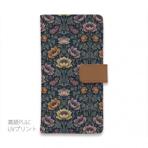 【手帳型】リバティの大花柄風 スモール・スザンナ