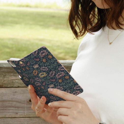 【手帳型】リバティの大花柄風 スモール・スザンナ